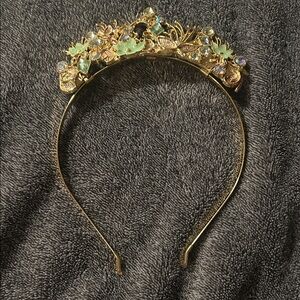 Disney Tiana Elegant Gold and Green Floral Headband